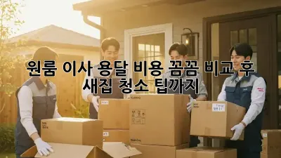 원룸 이사? 용달 비용 꼼꼼 비교 후, 새집 청소 팁까지!